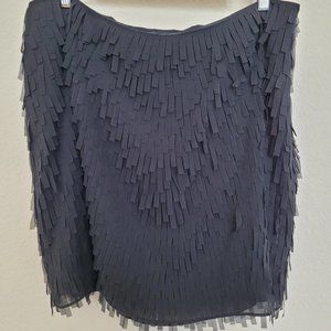 Ann Taylor Black Fringe Skirt (16)